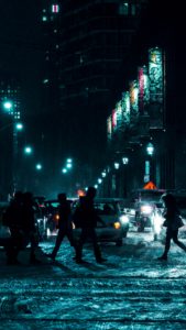 雪の街の横断歩道1