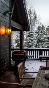 オープンデッキの雪景色1