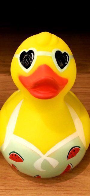 目がハートのアヒル