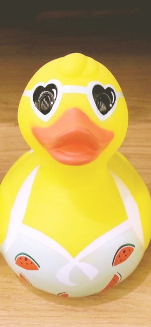 目がハートのアヒル