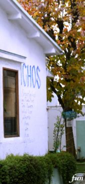 おしゃれなバーと秋の風景