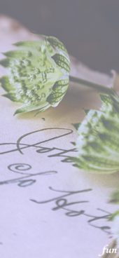 手書きの手紙と花