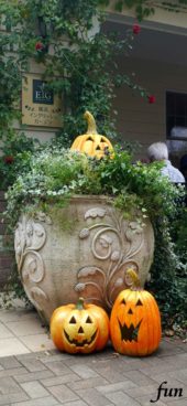 エントランスのハロウィン飾り