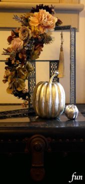 シルバーのかぼちゃのハロウィン飾り