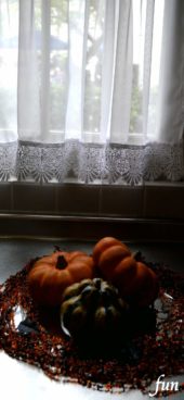 キッチンに飾ったかぼちゃ