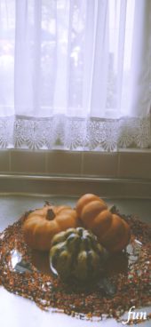 キッチンに飾ったかぼちゃ