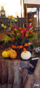 秋の飾りとかぼちゃ