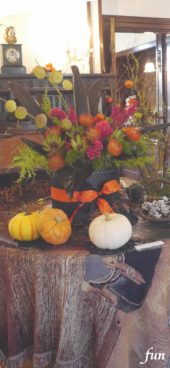 秋の飾りとかぼちゃ