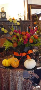 ハロウィンの飾りとかぼちゃ