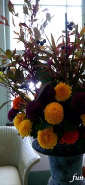 秋のディスプレイの花