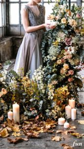 秋のイメージのアレジメントの花