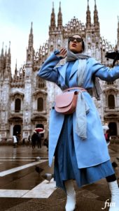 レトロファッションの女の子