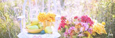 ラ・フランスと花