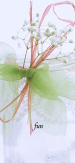 リボンとかすみ草