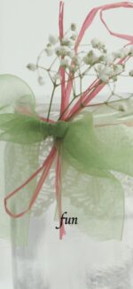 リボンとかすみ草