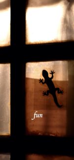 ヤモリのシルエット