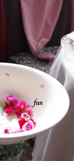 ボールに飾った花