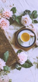 バラとお茶