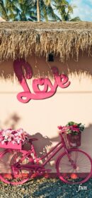 ピンクの自転車