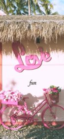 ピンクの自転車