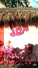 ピンクの自転車