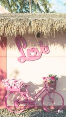 ピンクの自転車